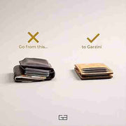 garzini wallet comparison to a thick bulky wallet